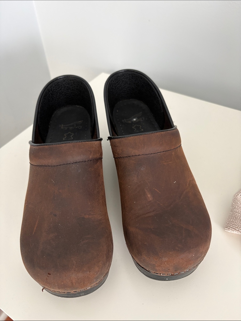 Dansko Brown Leather Slip-On Clogs